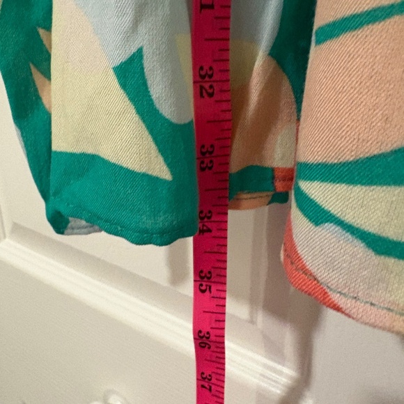 CHICSOUL Flowers All Around Top, Turquoise 2X - Picture 4 of 9